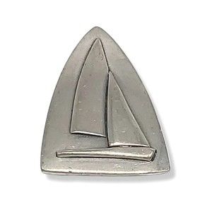 Silver Sailboat Pendant Embossed Pewter Aitkens Fredericton Sea Life Ocean